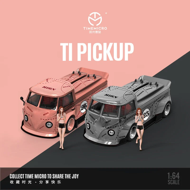 

TimeMicro 1:64 T1 Pick Up PinkPig / Silver Pig Diecast Model Car