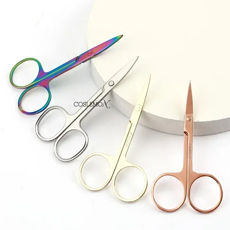 1Pcs Stainless Steel Eyebrow Scissors Eyelash Trimmer Facial Trimming Nose Hair Remover Beauty Mini Scissor Makeup Tools