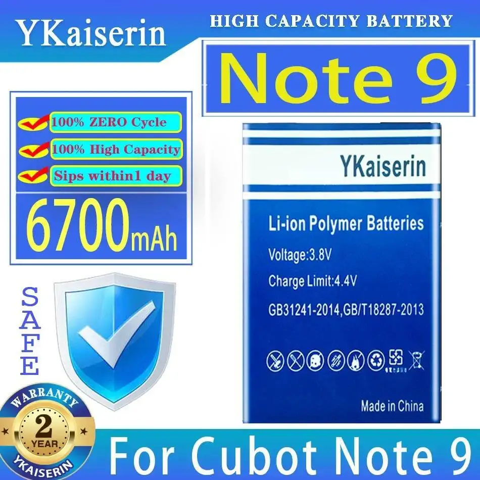 

Легкий аккумулятор для мобильного телефона емкостью 6700 мАч для Cubot Note 9 Note 9 C11