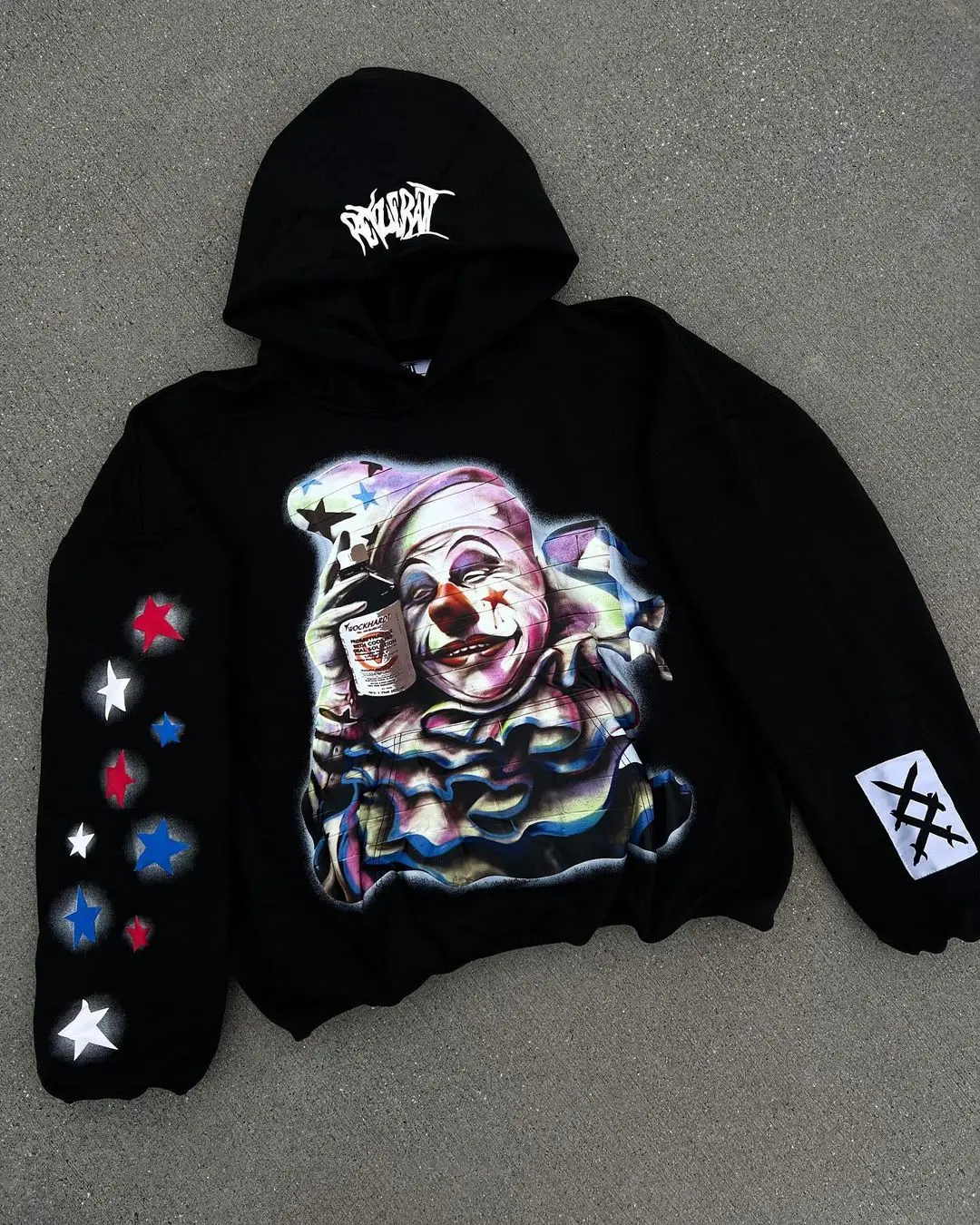 American retro clown Printing Hoodies Women new Sweatshirt Oversize Loose Tops Couples 2023 streetwear Goth Popular Y2k Clothes