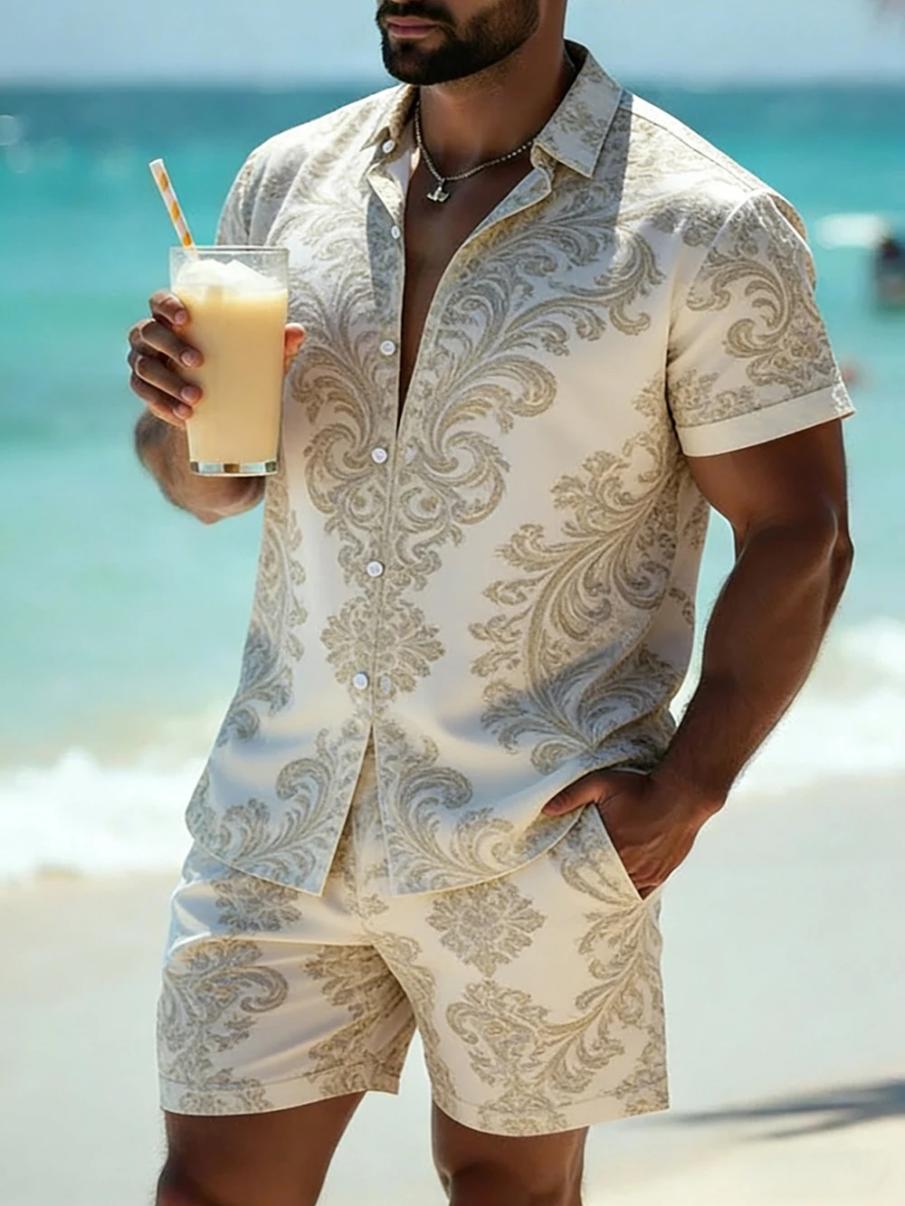 new's Men's Summer Cool Short - Men Formal Party Wear Shirt 评论和价格
