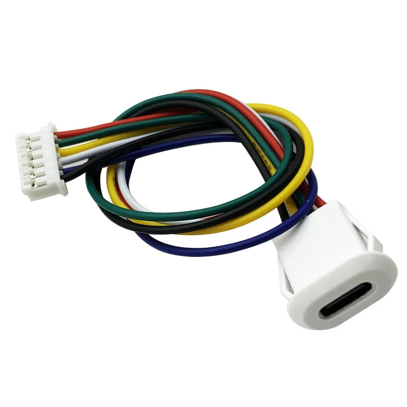 1-10 قطعة USB مقاوم للماء نوع-C موصل أنثى مع بطاقة مشبك 3A عالية الحالي شحن سريع جاك ميناء USB-C شاحن التوصيل المقبس