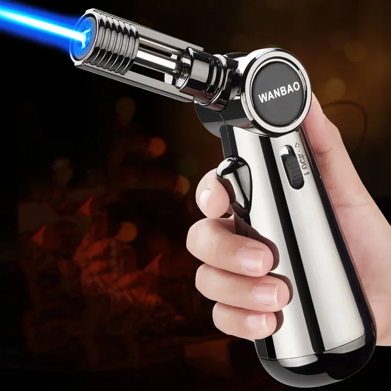 New Torch Gas Lighter for BBQ Kitchen Cooking Jet Turbine Lighter Windproof High Capacity Spray Gun Metal Welding Gifts Lighter