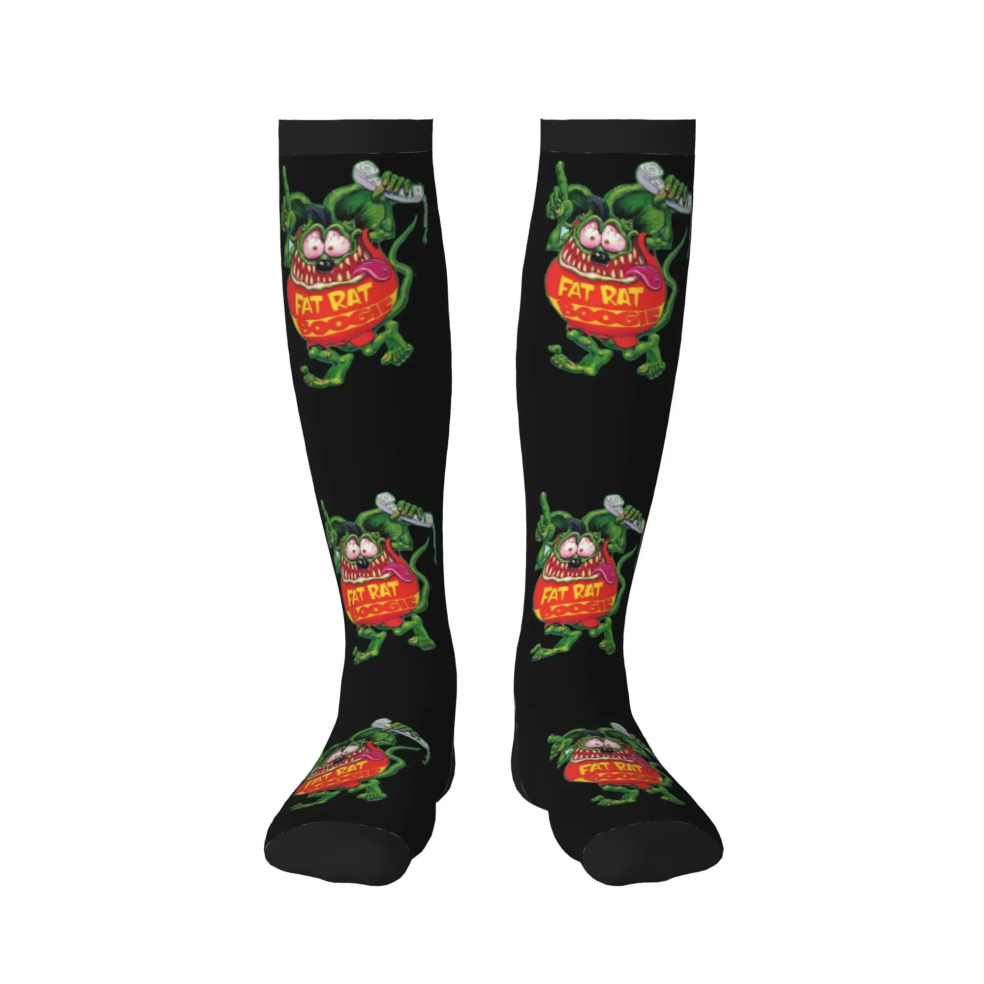 Cartoon Animation Dress Socks for Men Women Warm Funny Novelty Rat Fink Sports Compression Socks