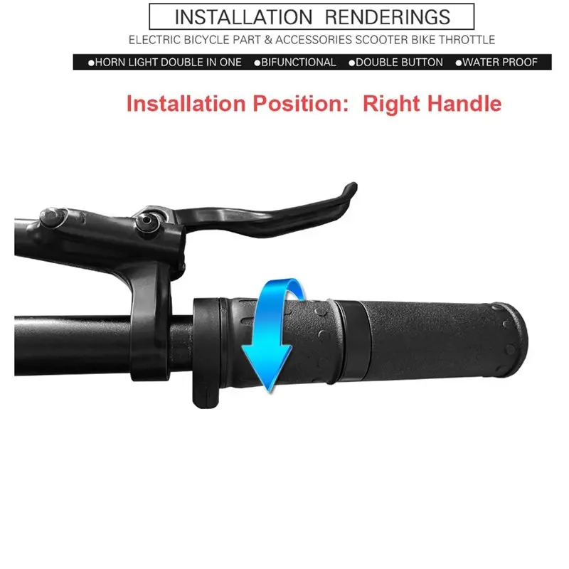 Waterproof Replacement Throttle- New Practical Black Ebike Half Twisting Design For 158X Models Speed