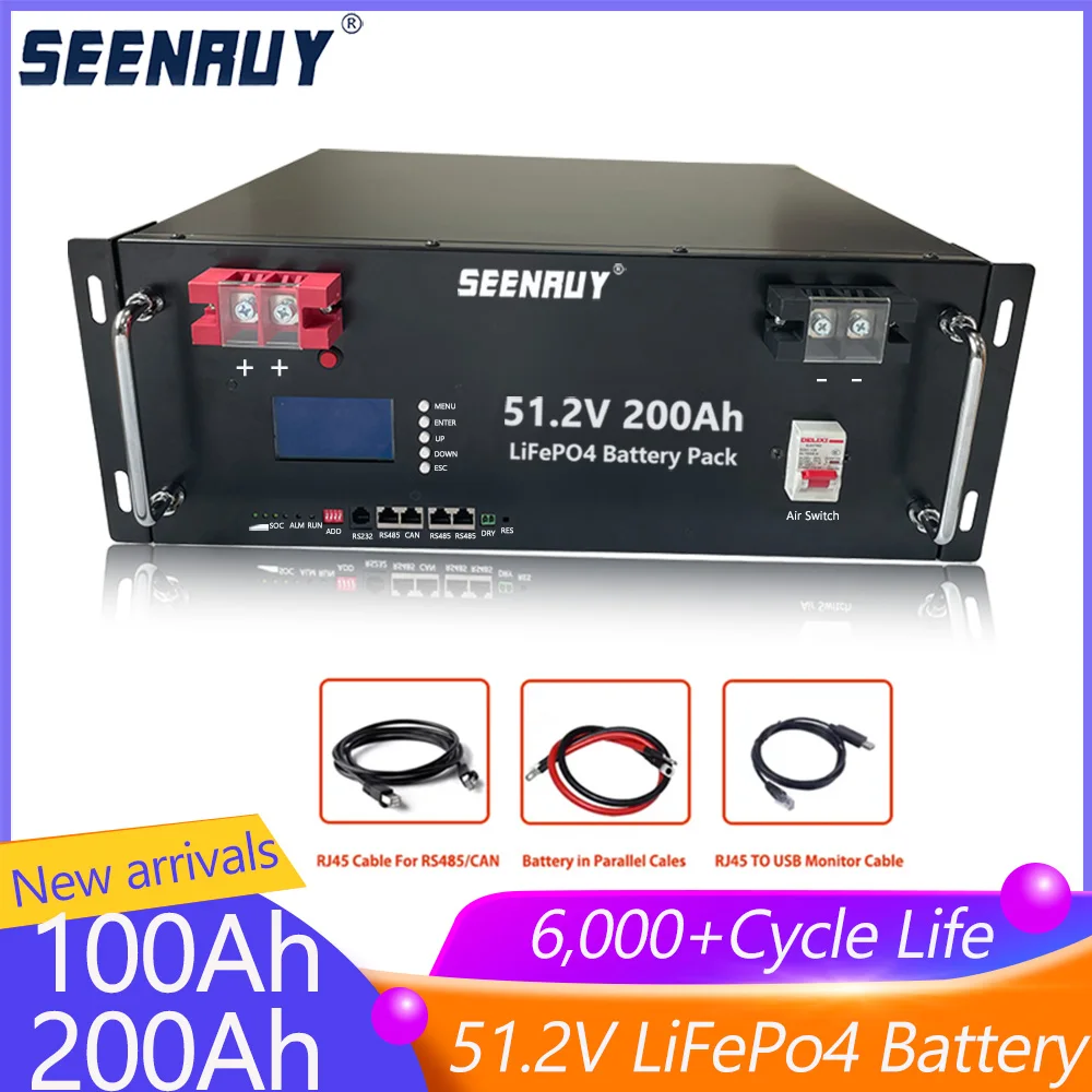 

48V 51.2V 100AH 150A 120Ah Lifepo4 Lithium Batterry RS485 CAN PC Solar Energy Storage System For Communication Base Station