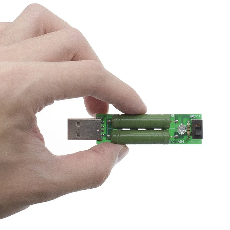 USB charging current detection load test instrument with toggle switch allows 2A/1A discharge aging resistance