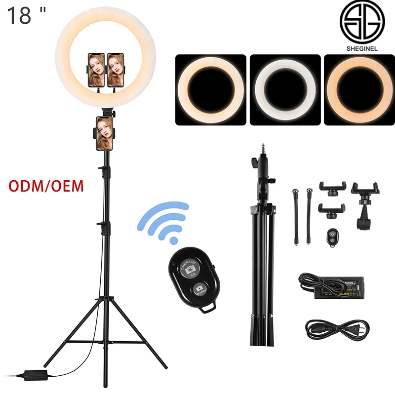 Us Free Shipping Shenzhen SHEGINEL 18 Inch LED Video Light Dimmable Photography Light With Tripod Beauty Light Studio Photo Lamp