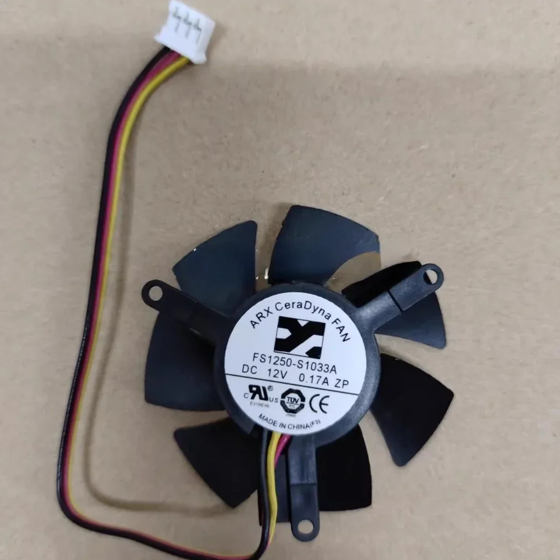 for ARX FS1250-S1033A 12V 0.17A 3-Wire Temperature Controlled PWM Graphics Card Hydraulic Fan Original Cooler Cooling Fan