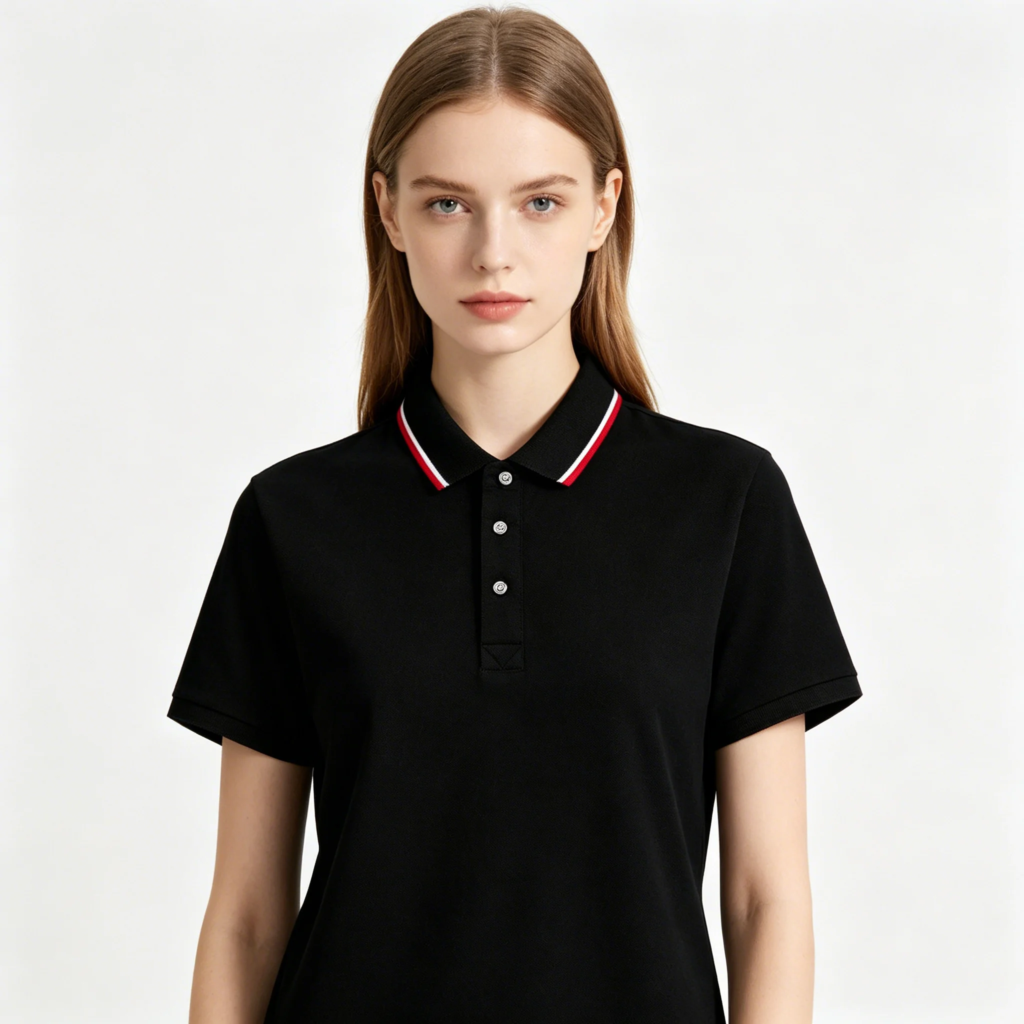 Super Hot Women's Polo Shirt, College Style Solid Color Polo Shirt, Simple and Clean