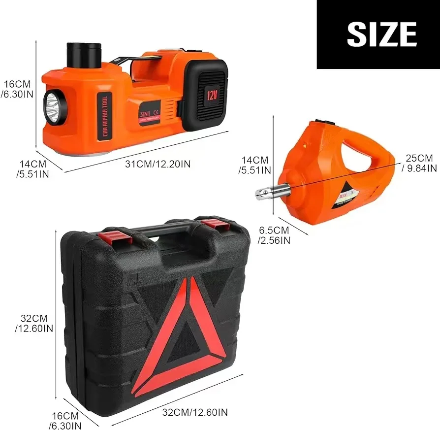 Electric Hydraulic Car Jack Electric Power Lift Jack Kit for Car 12 Orange Vehicle Tools  135/155mm 360/450mm