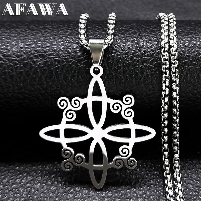 Witch Celtic Knot Triskele Triskelion Symbol Chain Necklace Stainless Steel Wicca Pendant Necklaces Witchcraft Jewelry bruja