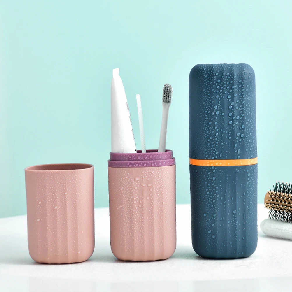 

2pcs Toothbrush Case Travel Toothpaste Holder Cup Portable Toothbrush Box Container Portable Box for Oral Care Storage