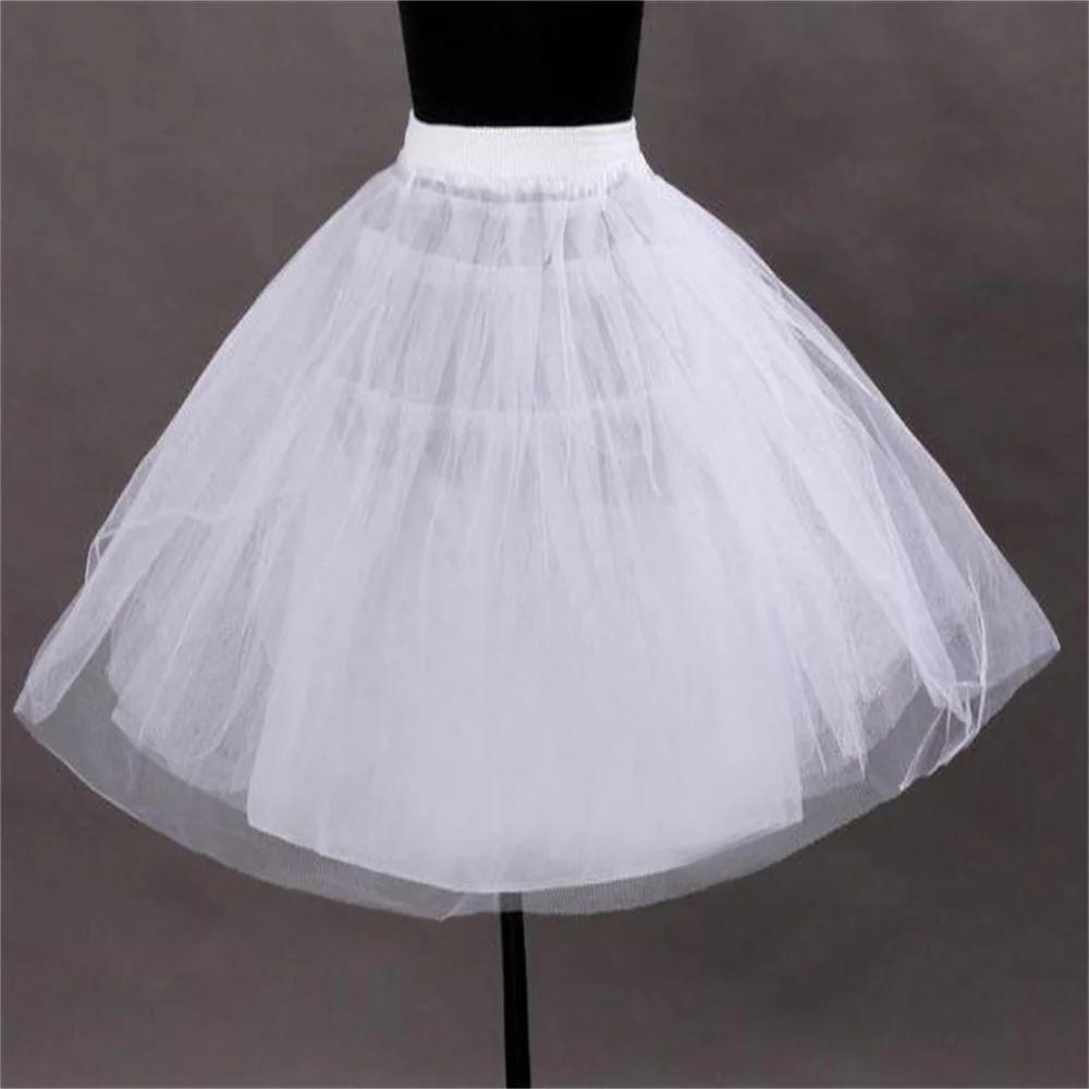 Cheep White Lolita Flower Girl Ballet Petticoat Tulle Ruffle Short Crinoline Skirt Lady Child Underskirt Elegant Kids Ball Gowns