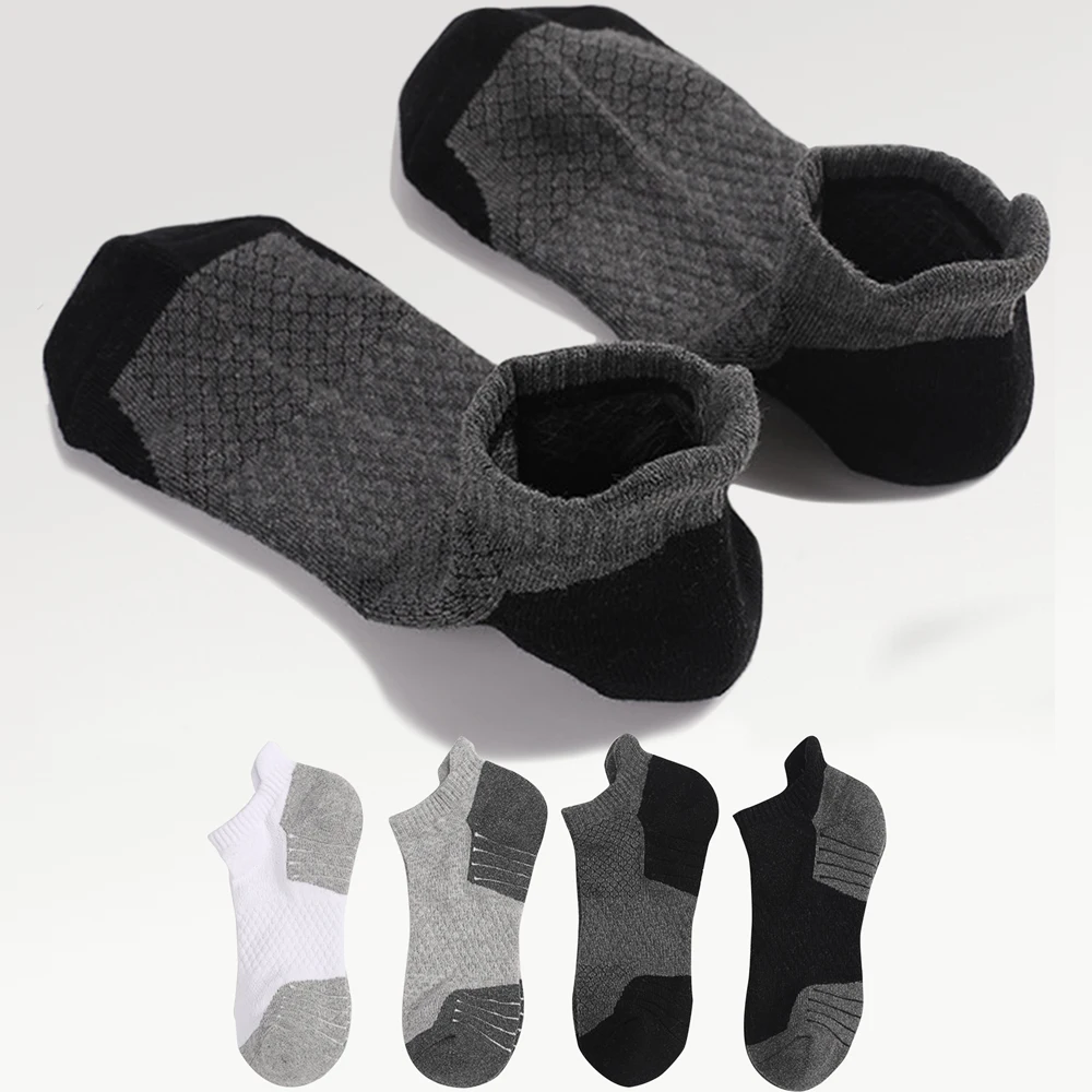 Chaussettes de rinçage en coton respirant, chaussettes de sport en maille, optique athlétique décontractée, chaussette courte à gros talon, haute qualité, taille 39-50, 3 paires