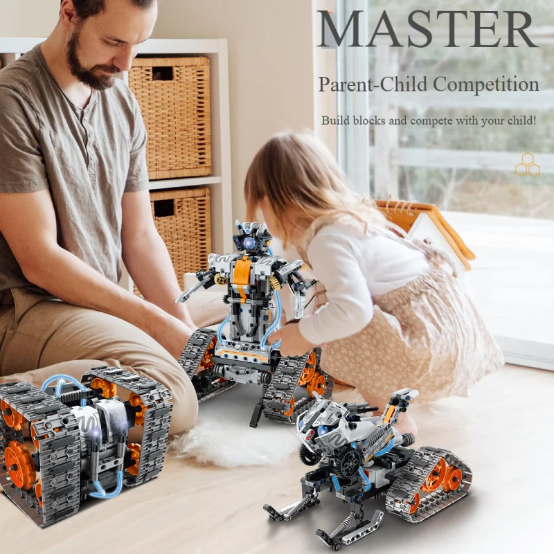 مكعبات بناء ABS للأطفال والأب، ألعاب تعليمية جذعية، 1000+ قطعة من الطوب الإبداعي، وقت ربط الأب والطفل، هدية آمنة وممتعة