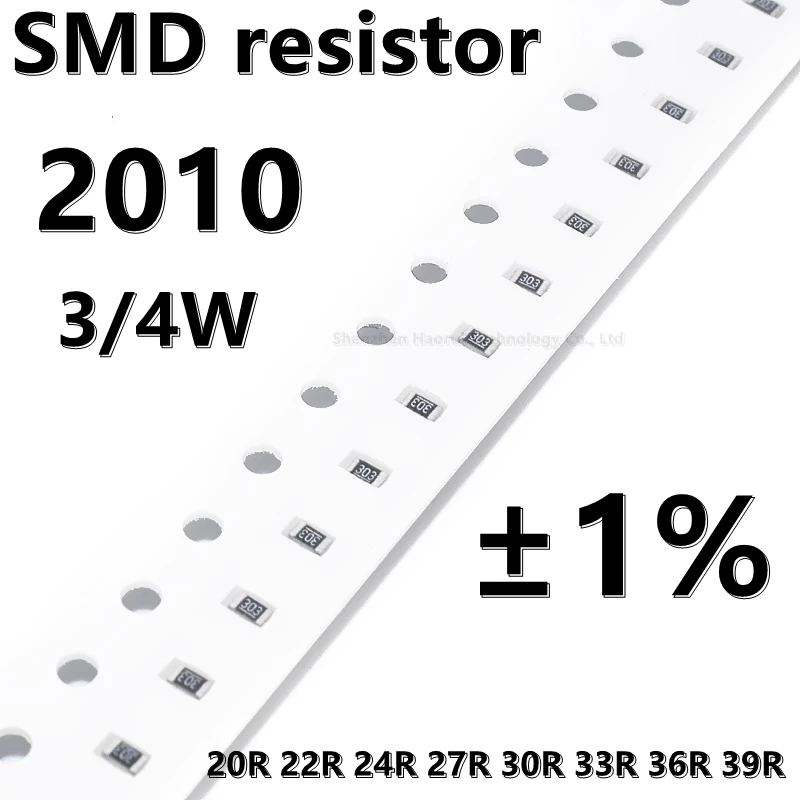 (20 шт.) 2010 SMD резистор 1% 20R 22R 24R 27R 30R 33R 36R 39R 3/4 Вт Высокое качество