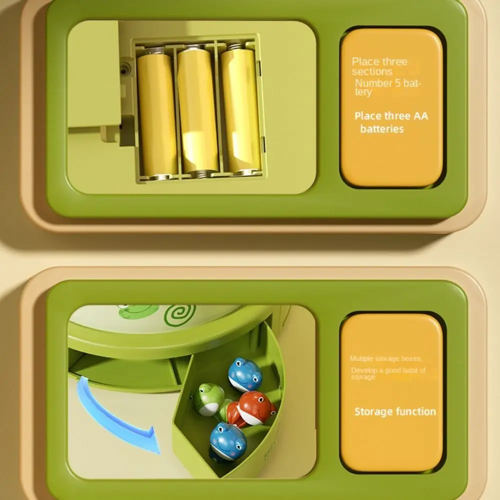 

Launch Frog Frog Bouncing Board Game Cartoon Montessori Toy Frog Pop Up Game Light Music Games Catching Frog Turntable Net