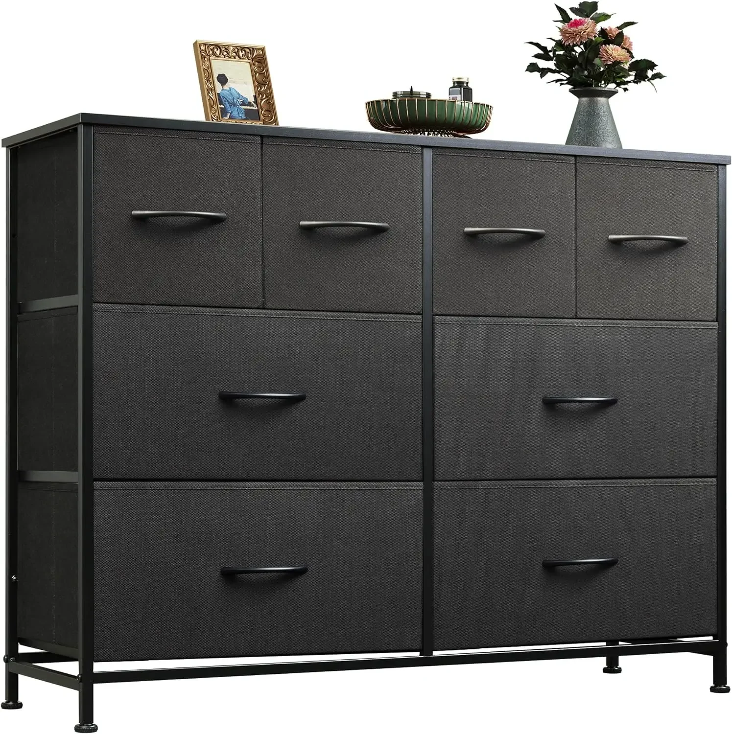 Dresser for Bedroom with 8 Drawers, Wide Fabric Dresser for Storage and Organization, Bedroom Dresser, Chest of Drawers