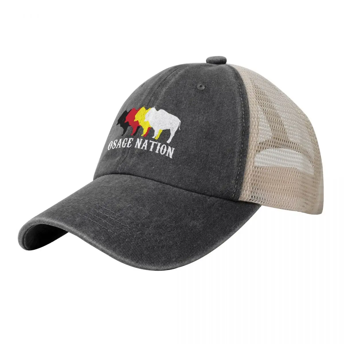 

Osage Nation Indian Cowboy Mesh Baseball Cap black Hat Man For The Sun Baseball Men Women's