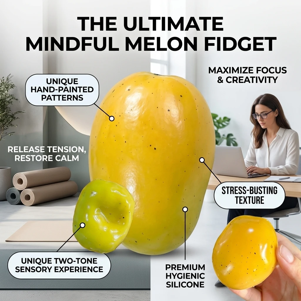 1PCS Color-changing Mango Squeze Toy Crunchy Filler Inside Squishy Ball Anti-anxiety Stress Relief Fidget Toy Adult