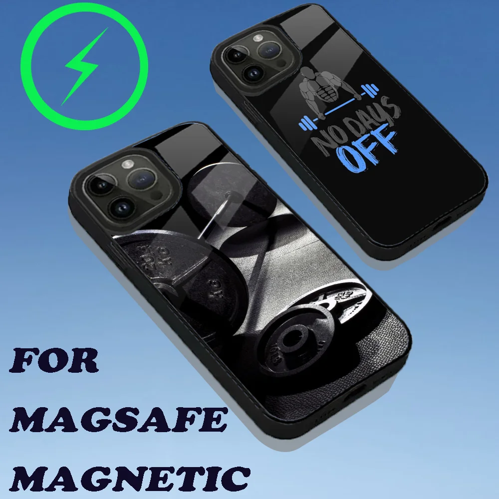 Gym Fitness Bodybuilding Phone Case For iPhone 16,15,14,13,12,11,Plus,Pro,Max Mini Magsafe Magnetic Wireless Charging