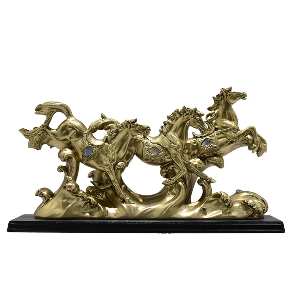 

Resin handicrafts ivory horses achieve success Chinese style creative home furnishing Desktop Decoration Figurines Statues Decor