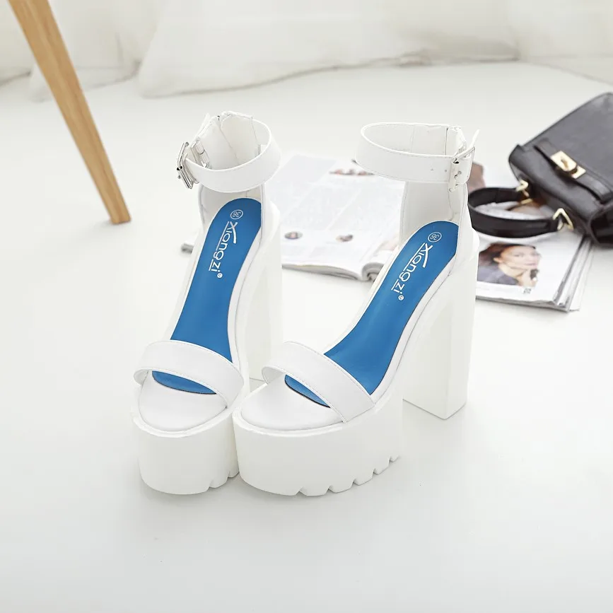 Women\'s Sandals 2023 New High Heel Sexy Fashion Waterproof Platform Buckle Zipper Breathable Nightclub Party Casual Shoes