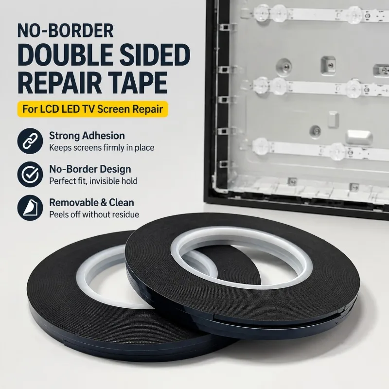 Borderless Double Sided Adhesive Tape Re-workable PU Foam Seal Strip LCD TV Screen Maintenance Accessory Bezel-free Bonding