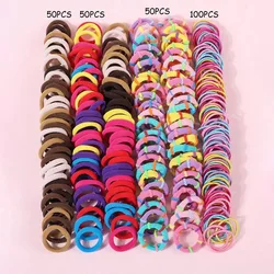 250/300Pcs Girls Colorful Hair Bands Set Nylon Elastic Rubber Band Children Ponytail Holder Scrunchies Kids Hair Accessories