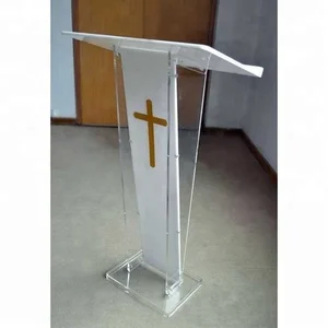 Transparent Acrylic Pollers Podium Support for Churches, Professional Portable Presentation Pulpit with Large Reading Surface 10 Main Pulpit Sales - №9