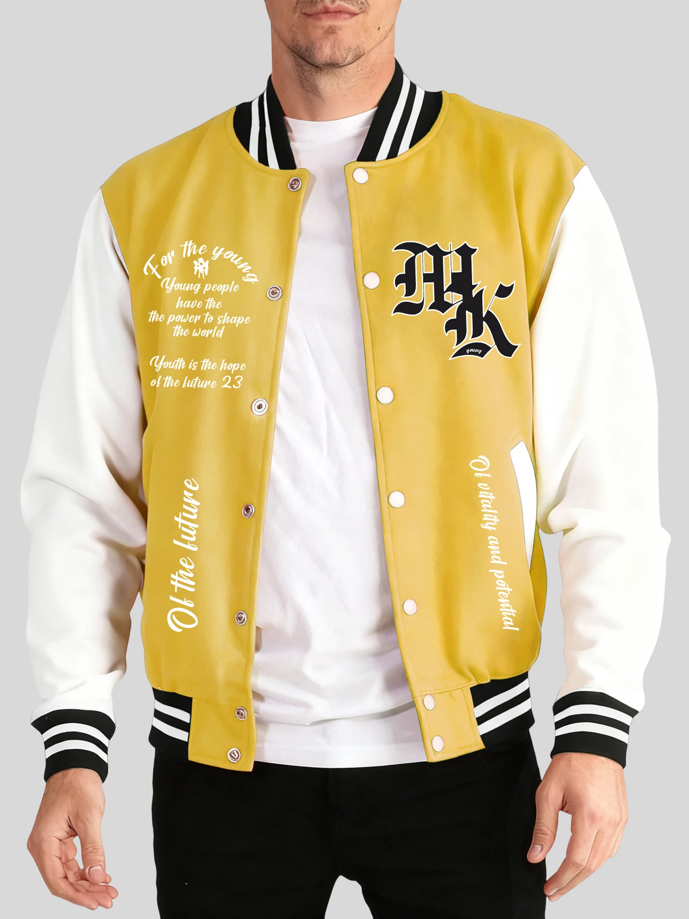 

Мужская бейсбольная форма с принтом Youth Is The Hope Of The Future, осенне-зимние топы, минималистичная куртка большого размера, повседневная удобная мужская одежда