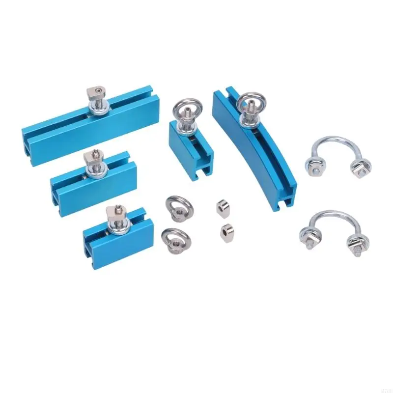 M76E Channel-Style Dents Pulling Tool Set with Positionable Fasteners and Eye-Bolt Hardware for Automotive Door, Hood, and Body