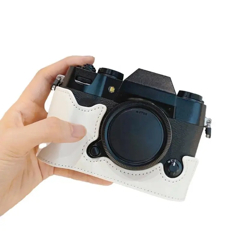 R53C PU Leather Camera Half Bottom Case for XT50 with Plushes Lining