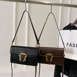 2024 new design retro french style solid PU women shoulder bag classic square small crossbody bag lady outfit versatile tote