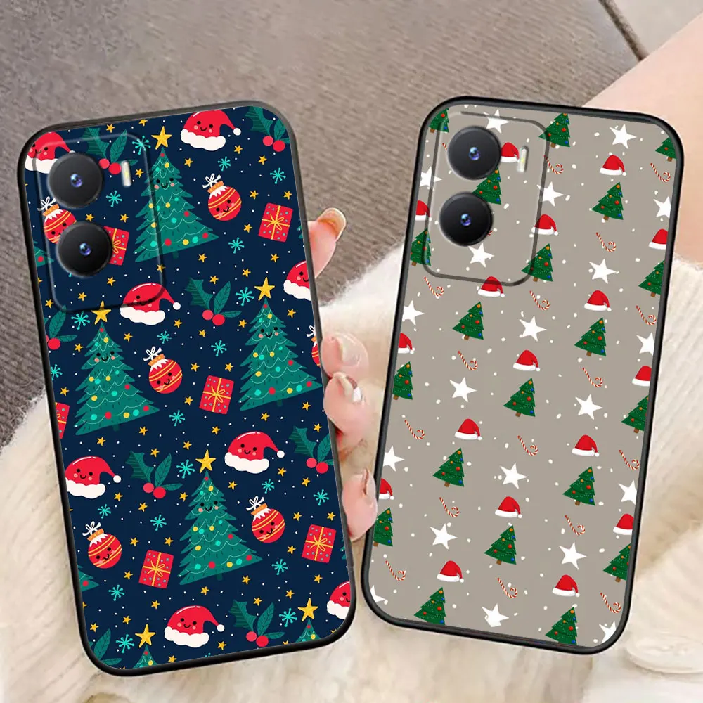 

Elk Santa Claus Hat Christmas Phone Case For VIVO V60 V50 V40 V17 V20 SE V21 V23 V23E V25 V25E V27 V27E V29 V29E V30 Case Cover