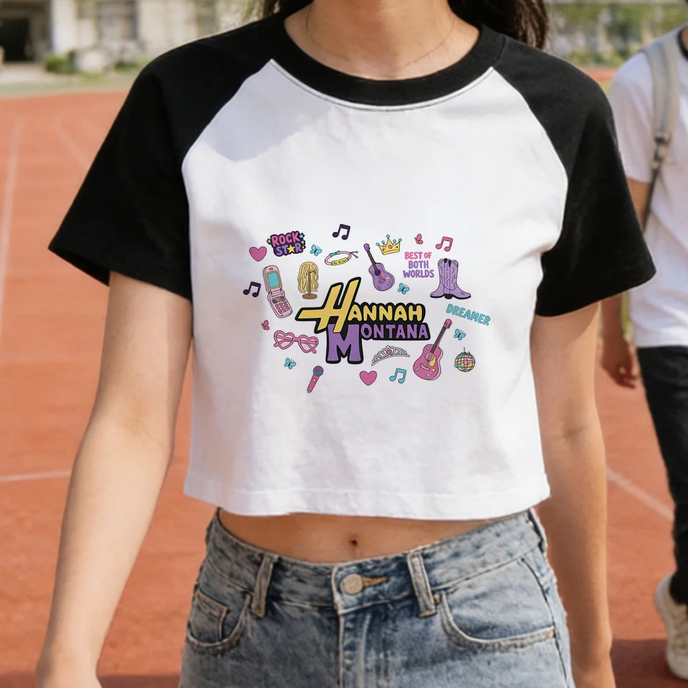 Hannah Montana Crop-Top Teenager lustig 2000er Manga günstige Tops T-Shirts Gothic 2000er Party Grunge Y2K – Detail 15