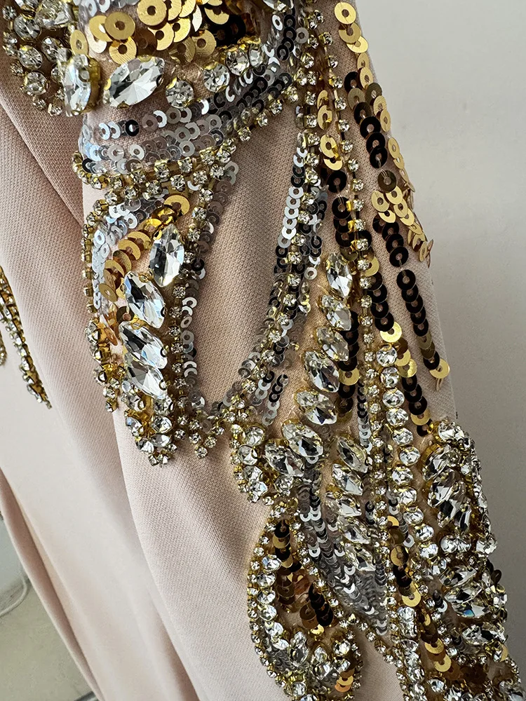 LEOSOXS Vestido de noite luxuoso feminino preto com bordado de folha de ouro intrincado e bainha de sereia para galas formais ultramorosas