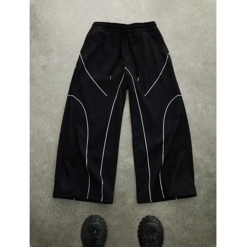 

New Men's Casual Pants High Waist Straight Leg Korean Sle Neutral High Quali Fabric Other Details as Picture owed