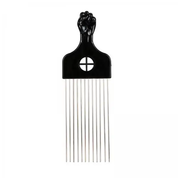 3x Hair Pick Comb Wide Tooth Detangle African Tool Non-Slip Fist Handle Long Suitable for Barber Gift Giving