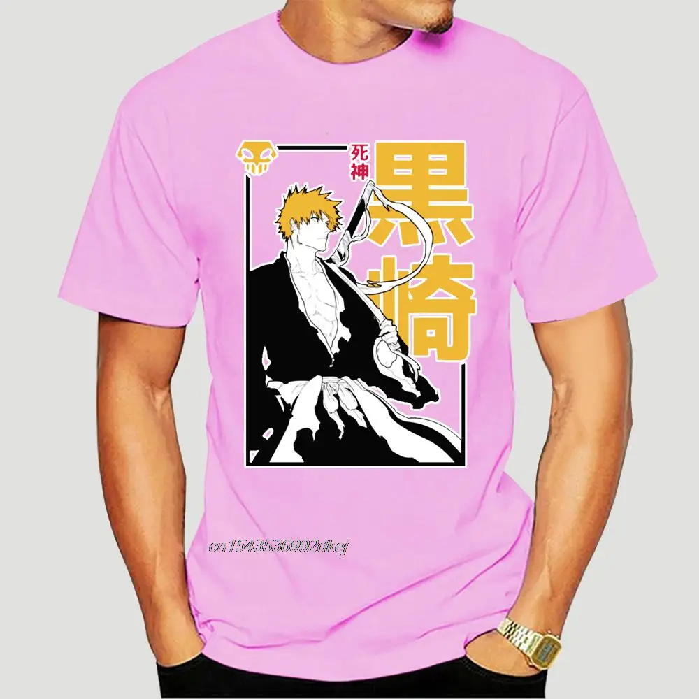 

Bleach Ichigo T-Shirts For Men Kurosaki Anime Hitsugaya Toushirou Kuchiki Cotton Tee Shirt Short Sleeve T Shirts Summer 5418AF