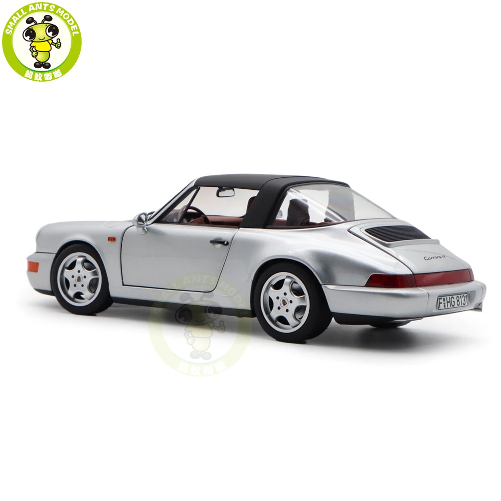 1/18 964 911 Carrera 4 Targa 1990 Norev 187342 Polar Silver Diecast Model Toy Cars Gifts For Father Friend