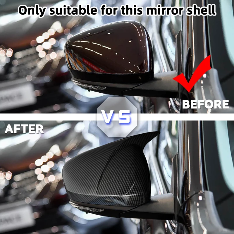 ABS Carbon Car Rearview Side Door Turning Mirror Cover Trim For Renault Koleos MK2 HC For Samsung QM6 2017-2023 Accessories