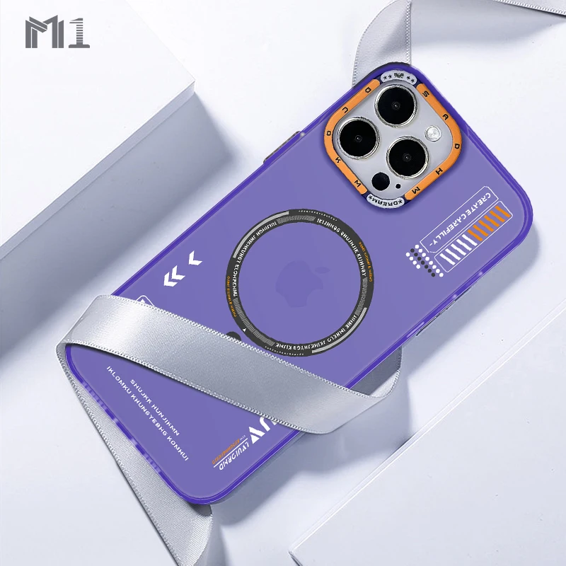 Street Style Matte Magnetic Magsafe Phone Case For iPhone 11 12 13 14 15 16 17 Pro Max Plus 17Air Metal Button Shockproof Cover