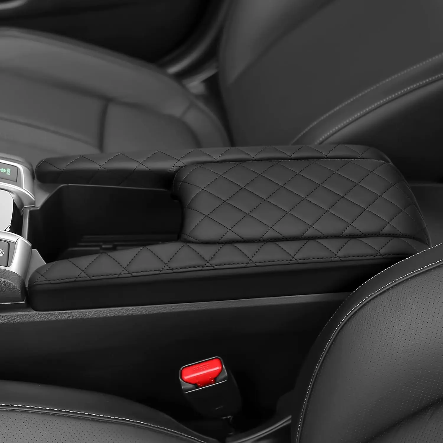 For Honda Civic 10th Gen 2016 -2021 3pcs Car Armrest Cover | OEM Fit Scratch proof Derma Leather Car Interior  Cover Center