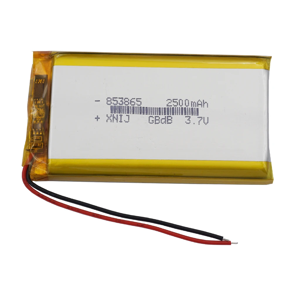 3.7V 2500mAh 9.25Wh Rechargeable Polymer Li Lithium Battery 853865 Li-ion For Music Player Phone Tablet PC PSP E-Book Power Bank