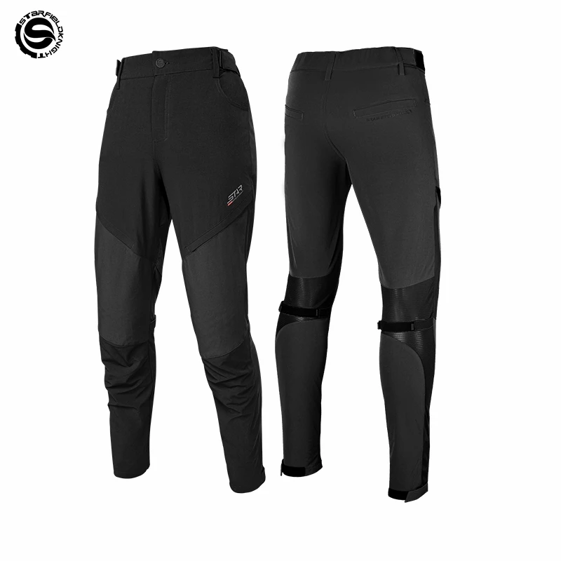 

Star Field Knight Black Motorcyle Riding Pants Summer Breathable Quick Drying Jogger Trousers With Protective Gears Accessories