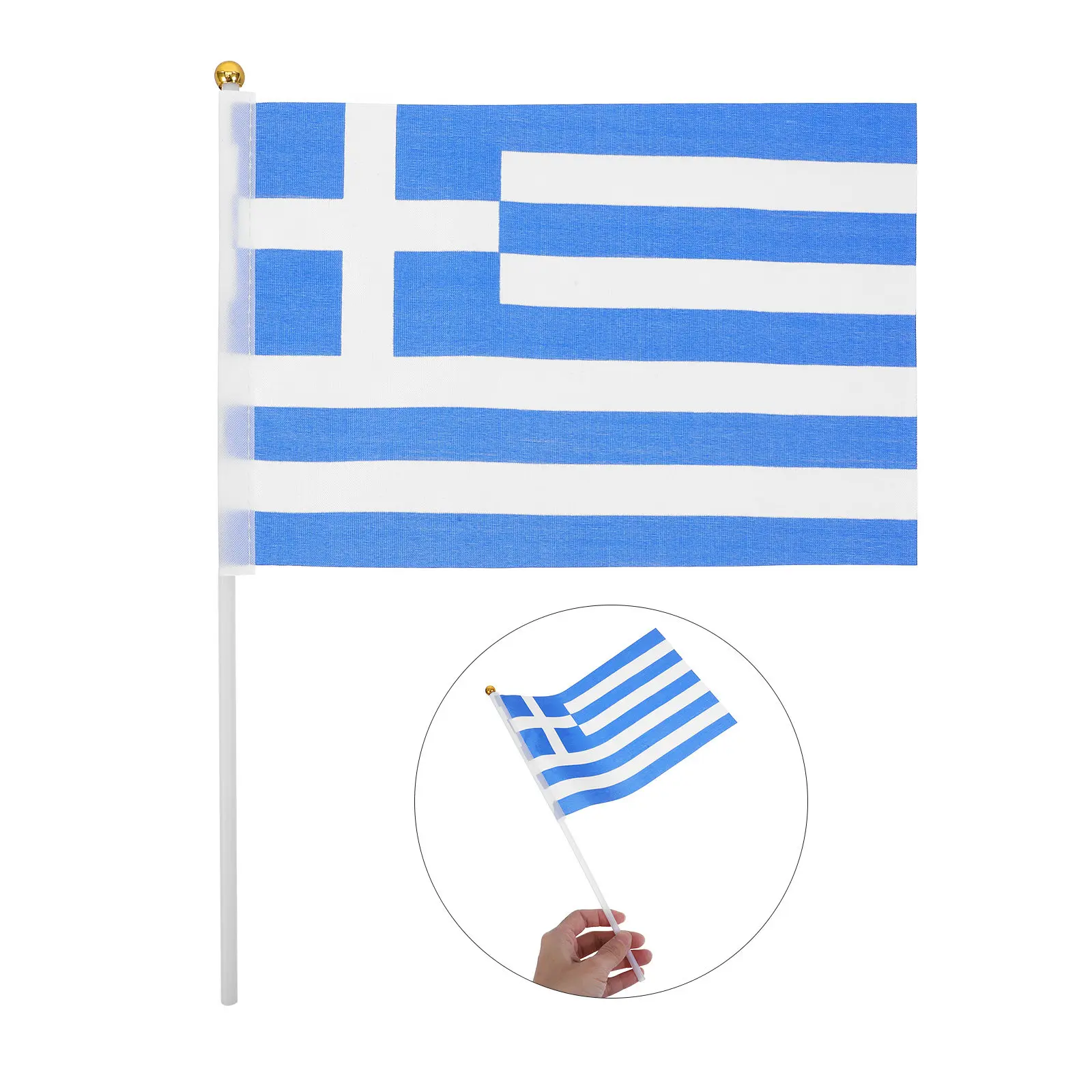 100Pcs Greece Hand Held Flags Small Party Flags Portable Decorations for National Events Sports Cheers Flag Greece Flag