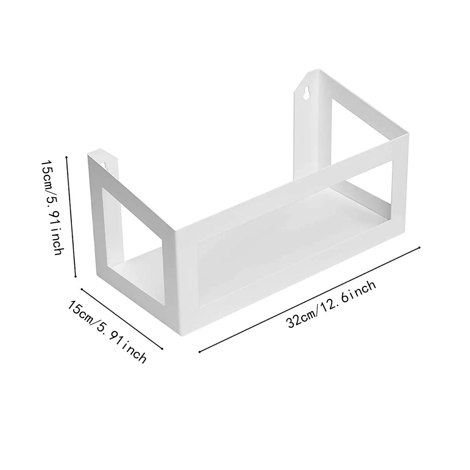 Records Storage Rack Wall Mount White Metal Vinyl Holder Display Shelf for Music Cds and Books Easy Access view 3