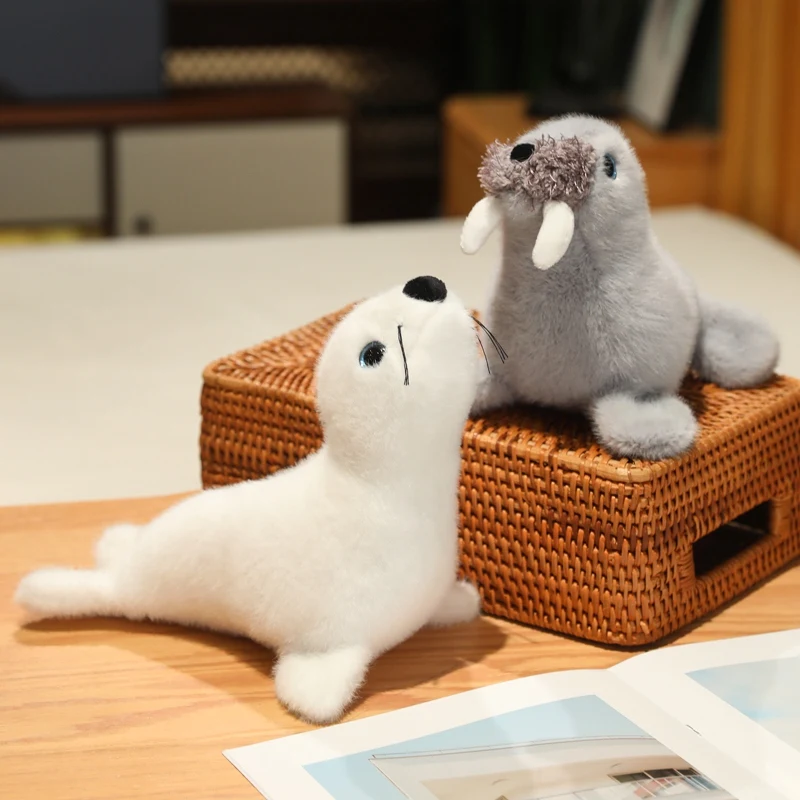 Simulatied Sea lions Seals Dolphin Seahorse Plush Cartoon Cute marine organism Marine Park Plush Toy Stuffed Doll Boy Gift